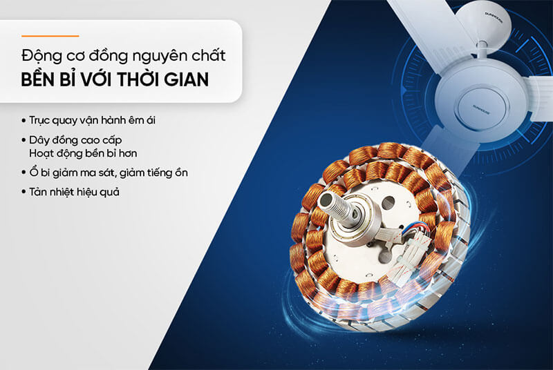 Động cơ đồng nguyên chất – Hoạt động mạnh mẽ, bền bỉ theo thời gian
