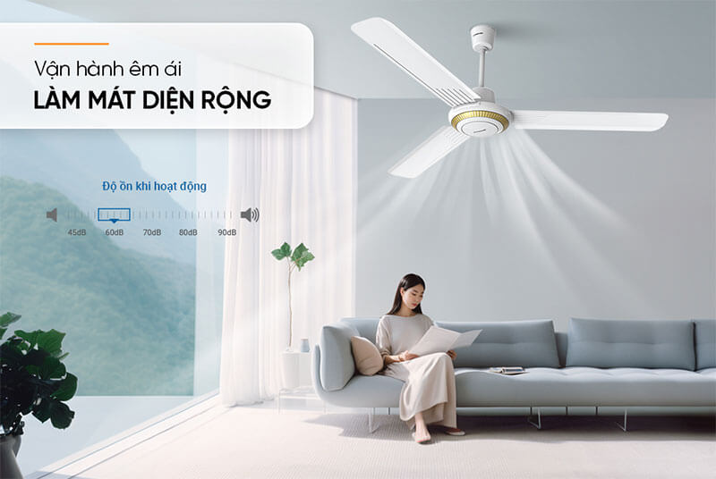 Vận hành êm ái ≤ 65dB – Không gian yên tĩnh, dễ chịu