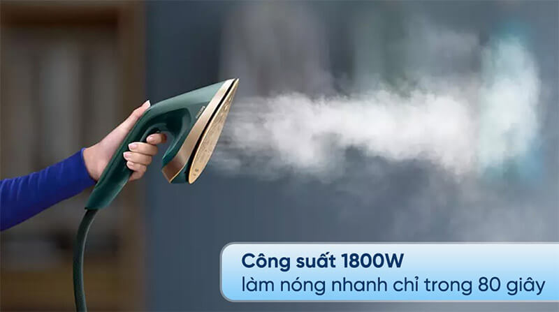 Công suất 1800W - làm nóng nhanh chỉ trong 80 giây