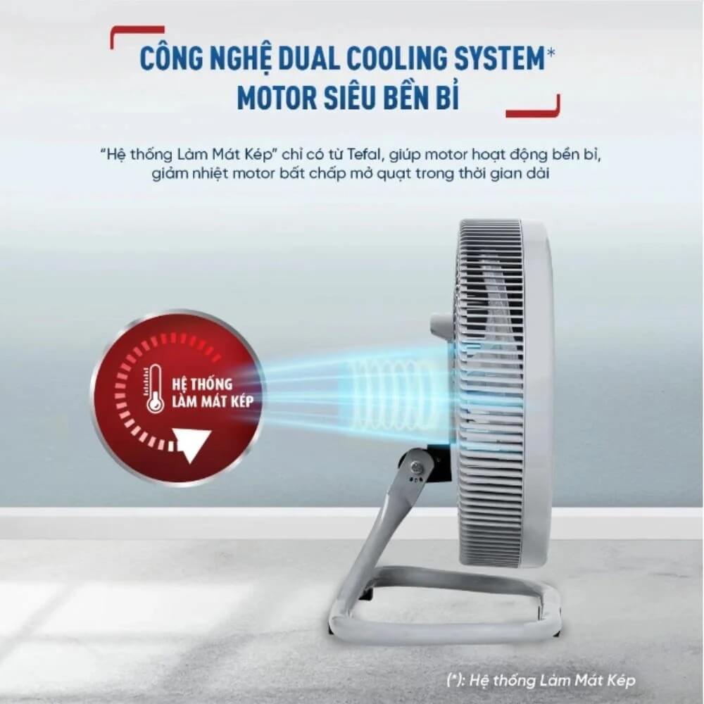 Quạt Sàn Tefal TB Silence Plus VH686790 làm mát kép